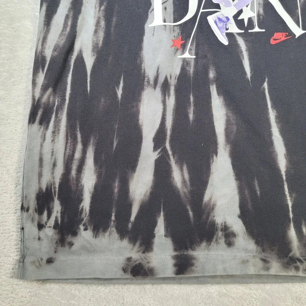 Jordan T-Shirt Mens Small Grey Black Tie Dye Graphic Air Jordan Jumpman Nike